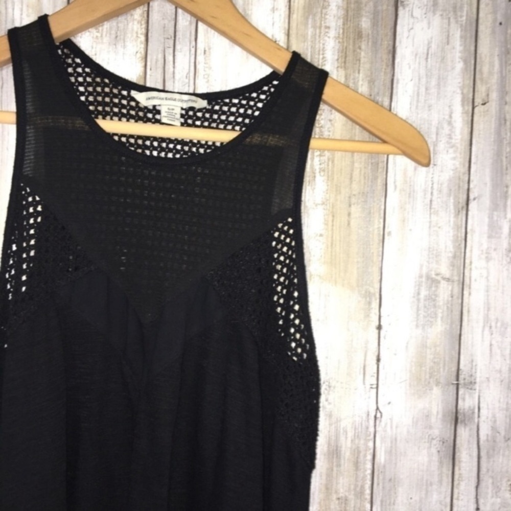 American Eagle Black Mesh Tank - Picture 2 of 5